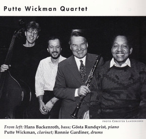 Putte Wickman Q. Hans, Gösta Rundqvist, Putte and Ronnie Gardiner at SAMI-studios, Stockholm 1991. Photo: Christer Landergren