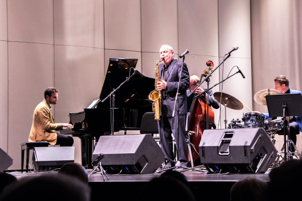 Ken Peplowski Q: Ehud Asherie, Ken, Hans and Kristian Leth at Sarasota Jazz Festival in Florida, USA 2018. Photo: Carol LoRicco