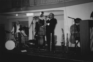 James Moody Q: Leif Wennerström, Hans, James and Peter Nordahl at Täby Park Hotel, Täby 1995